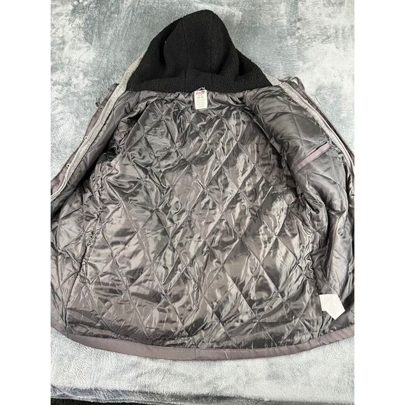 Dickies Sherpa Lined Hooded Work Jacket Gray Size Large L 42-44 Excellent - Picture 2 of 12